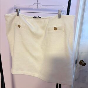 J. Crew Soft Material White Mini Skirt XXL